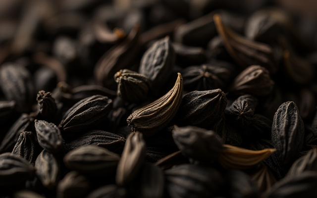 Fekete tea levelei közeli felvételben